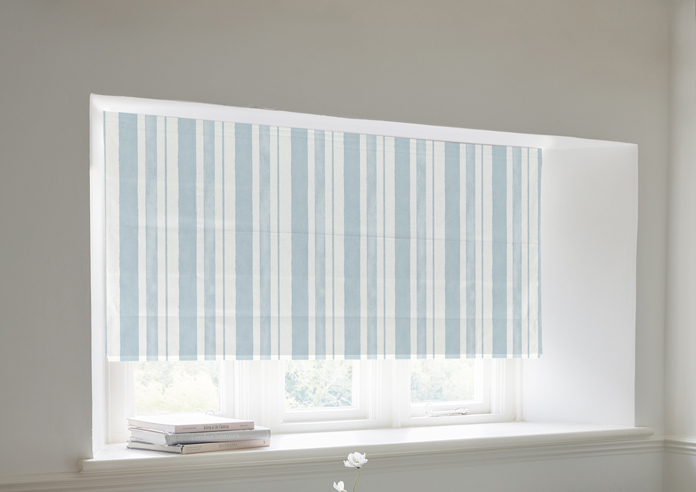 Shabby Chic by Rachel Ashwell Watercolour Stripe, Pale Blue - Twist&Fit Roman Blind - Image 5